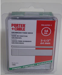 Porter Cable FN16250-1 Porter Cable 16 GA. X 2 1/2" Galvanized Finish Nails Quantity of 1000 FN16250-1